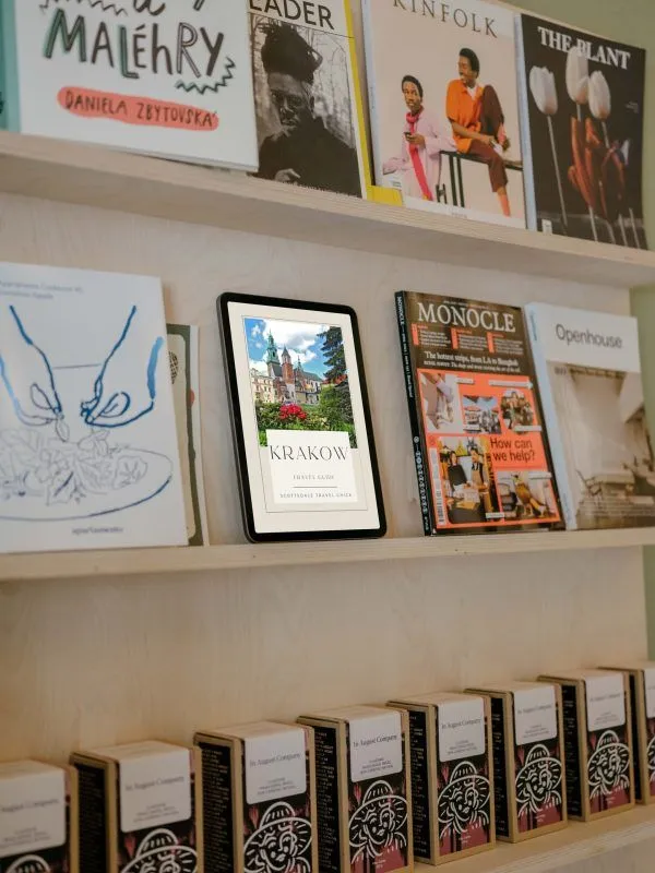 Krakow Travel guide Bookshelf mockup Krakow Travel Guide