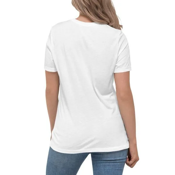 Back view, white t-shirt and jeans outfit