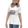 Woman wearing 'Adventure Begins' t-shirt