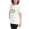 womens-relaxed-t-shirt-white-left-front-685484fd64ac6.jpg Person wearing 'airplane mode' t-shirt, white background.