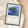 Dominica travel guide displayed on tablet.