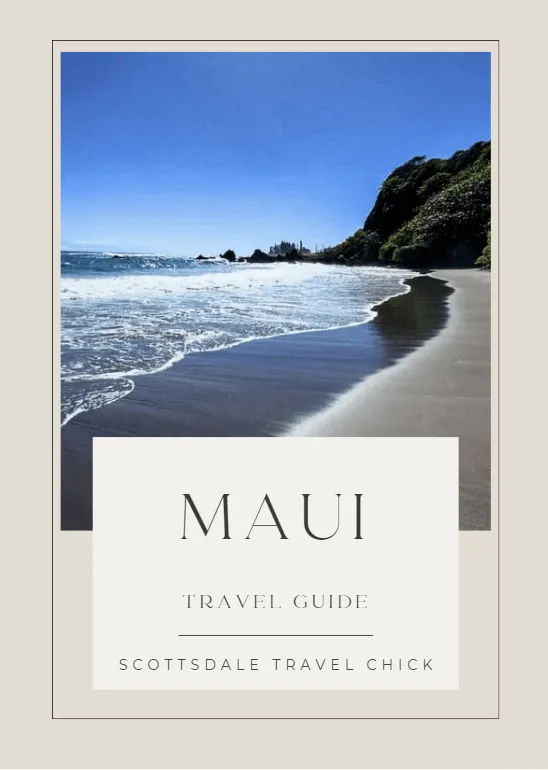 maui travel guide Maui beach travel guide cover with ocean view.