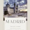 Madrid travel guide cover with cityscape view.